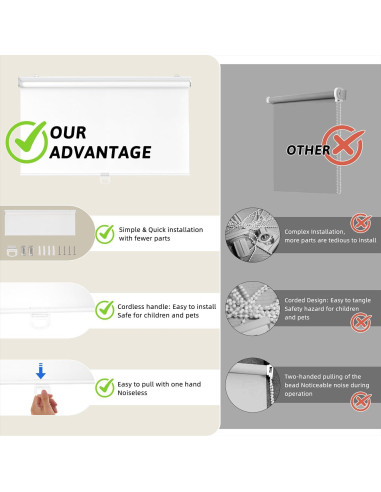 Persiana enrollable blackout ChrisDowa 55.88x182.88 cm blanca