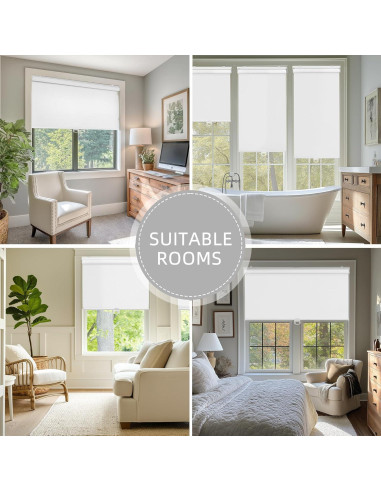 Persiana enrollable blackout ChrisDowa 55.88x182.88 cm blanca