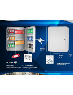 Caja de Llaves Barska 90 con Cerradura y Ganchos Numerados 2