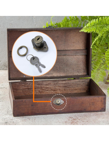 Cerradura de Gabinete Chinflly Bronce Antiguo 52x34mm Cerradura de Gabinete Chinflly Bronce Antiguo 52x34mm