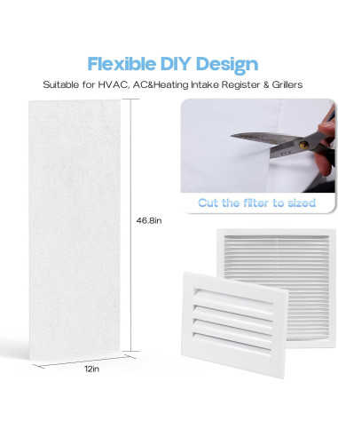 Filtro de Ventilación de Aire Electrostatico XBWW 6 Paquetes 30.5x116.8cm