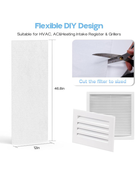 Filtro de Ventilación de Aire Electrostatico XBWW 6 Paquetes 30.5x116.8cm