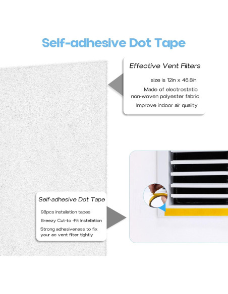 Filtro de Ventilación de Aire Electrostatico XBWW 6 Paquetes 30.5x116.8cm