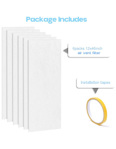 Filtro de Ventilación de Aire Electrostatico XBWW 6 Paquetes 30.5x116.8cm