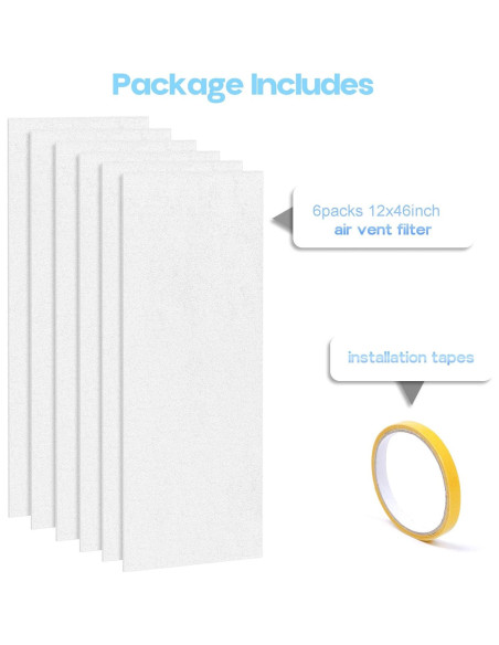 Filtro de Ventilación de Aire Electrostatico XBWW 6 Paquetes 30.5x116.8cm