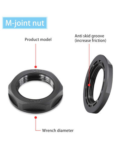 Conectores de Cable Impermeables NineLeaf M20x1.5 10 Piezas