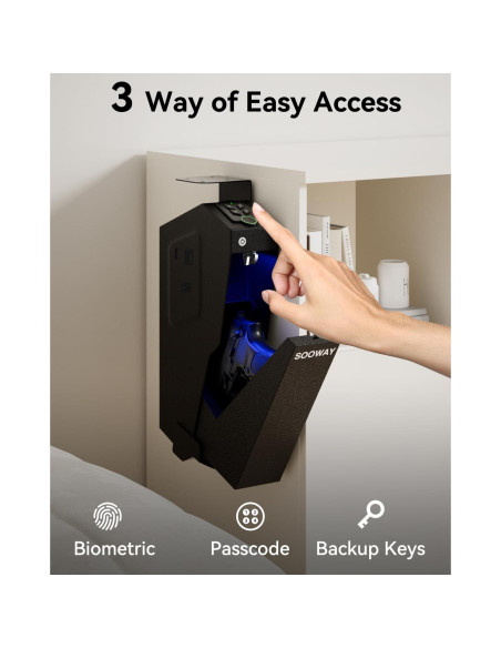 Caja Fuerte Biométrica SOOWAY para Pistolas - Acceso Rápido Caja Fuerte Biométrica SOOWAY para Pistolas - Acceso Rápido
