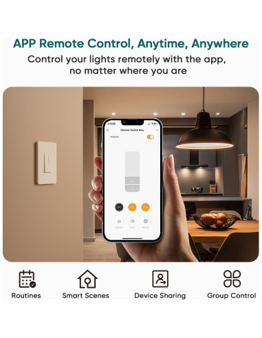 Interruptor Regulador Inteligente TREATLIFE WiFi 2.4GHz Luz