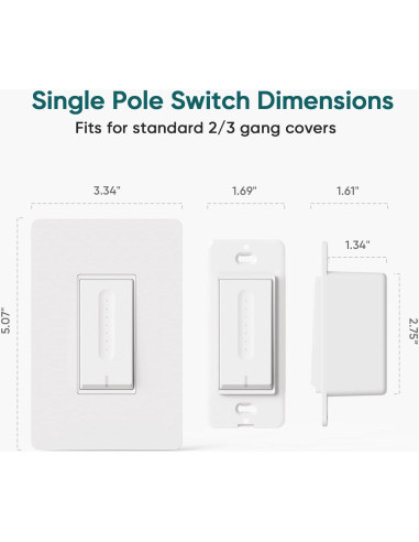 Interruptor Regulador Inteligente TREATLIFE WiFi 2.4GHz Luz