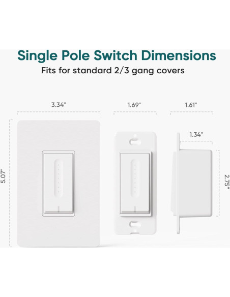 Interruptor Regulador Inteligente TREATLIFE WiFi 2.4GHz Luz