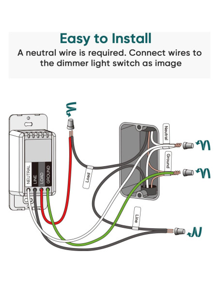 Interruptor Regulador Inteligente TREATLIFE WiFi 2.4GHz Luz