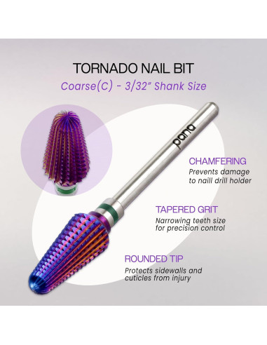 Broca Tornado PANA 3/32" Carburo Púrpura Grueso - C