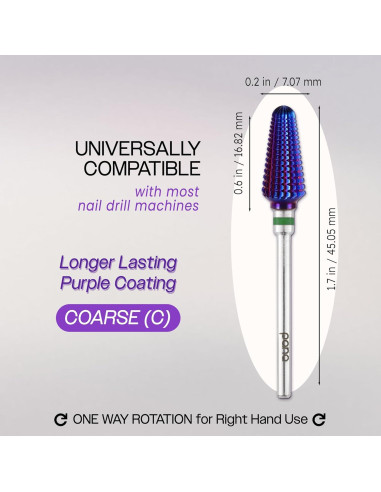 Broca Tornado PANA 3/32" Carburo Púrpura Grueso - C