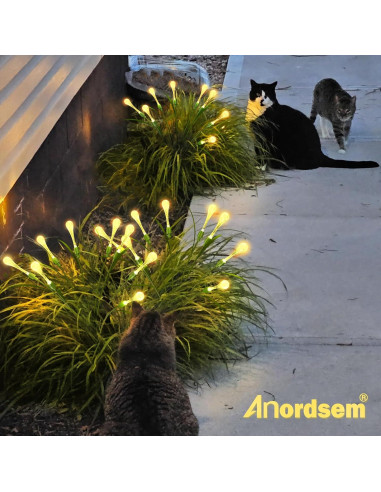 Luces de Jardín Solares Anordsem 2 Paquete Gota de Agua LED