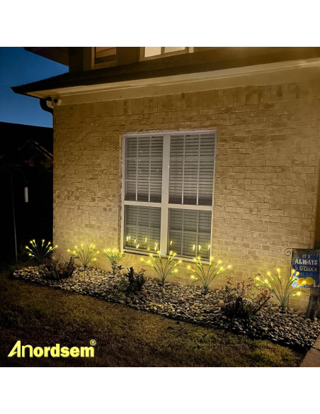 Luces de Jardín Solares Anordsem 2 Paquete Gota de Agua LED
