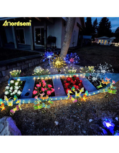 Luces de Jardín Solares Anordsem 2 Paquete Gota de Agua LED