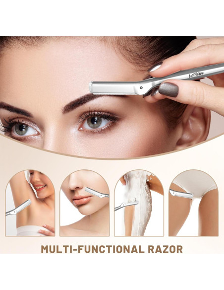 20 Cuchillas de Cejas LuottsCare para Dermaplaning Mujeres