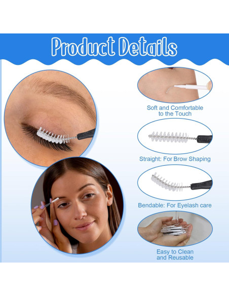 60 Micro Cepillos de Cejas y Pestañas LXUEJIE - Reutilizables