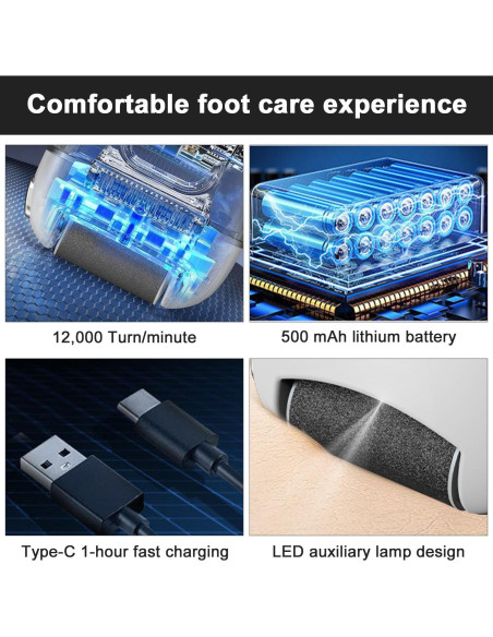 Pulidor Eléctrico de Pies FOTN DDMJJ USB Recargable Naranja