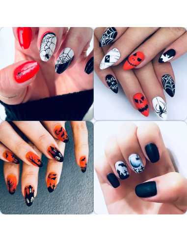 5 Placas de Estampado de Uñas Halloween Mezerdoo 12x6cm