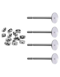 400 Piezas Pendientes Hipoalergénicos Youdiyla Acero Inoxidable 4mm