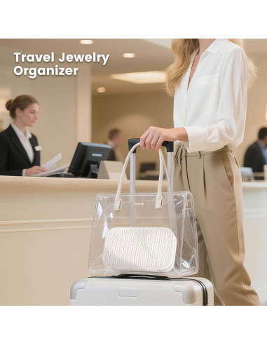 Organizador de Joyería Grande Lolalet Blanco - Estuche de Viaje