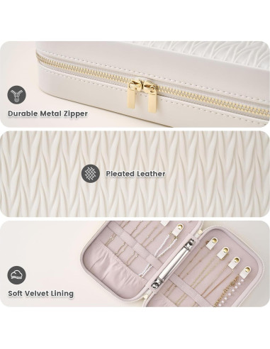 Organizador de Joyería Grande Lolalet Blanco - Estuche de Viaje