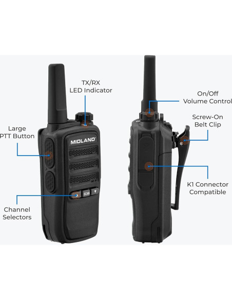 Walkie Talkies Midland BR10 FRS 2-Pack 2W Recargables