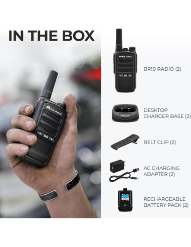 Walkie Talkies Midland BR10 FRS 2-Pack 2W Recargables