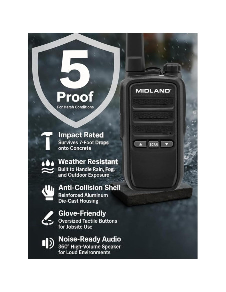 Walkie Talkies Midland BR10 FRS 2-Pack 2W Recargables