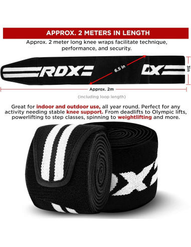 Envolturas de Rodilla RDX 2m Soporte Levantamiento Pesas