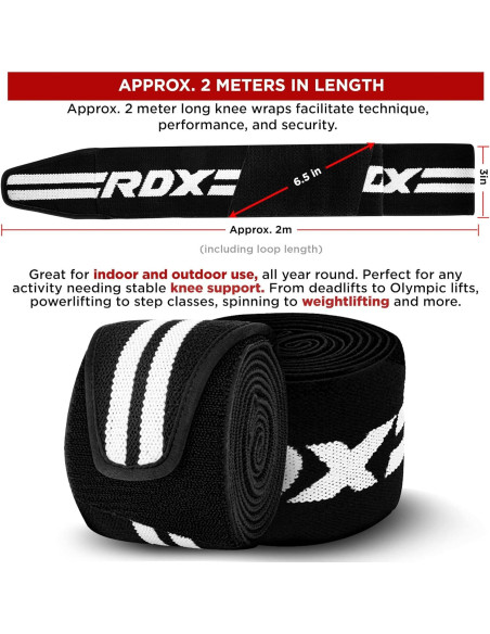 Envolturas de Rodilla RDX 2m Soporte Levantamiento Pesas
