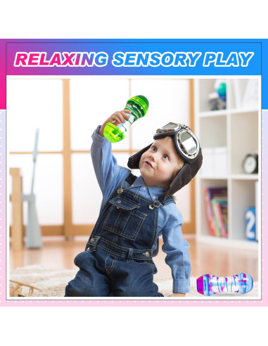 Tubos Antiestrés CAILINK 2 Pack - Juguete Sensorial 15.5 cm