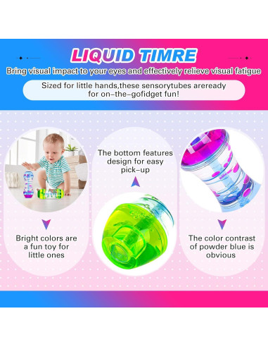 Tubos Antiestrés CAILINK 2 Pack - Juguete Sensorial 15.5 cm