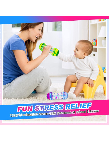 Tubos Antiestrés CAILINK 2 Pack - Juguete Sensorial 15.5 cm