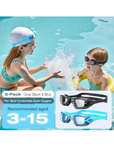 Gafas de Natación EasYoung para Niños - Paquete de 2, Anti-empañantes