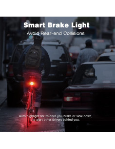 Luz Trasera Inteligente WSDCAM con Alarma y Luz de Freno LED 2