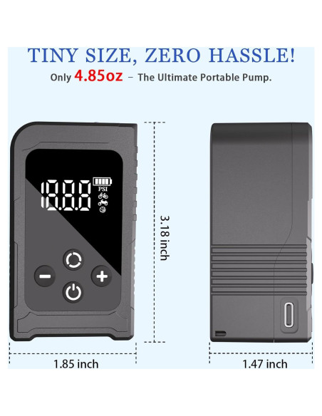 Mini bomba eléctrica MALIHOO BP150 con manómetro 150 PSI