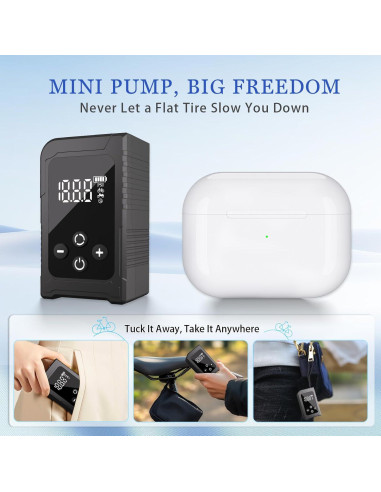 Mini bomba eléctrica MALIHOO BP150 con manómetro 150 PSI