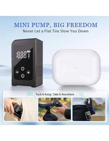 Mini bomba eléctrica MALIHOO BP150 con manómetro 150 PSI