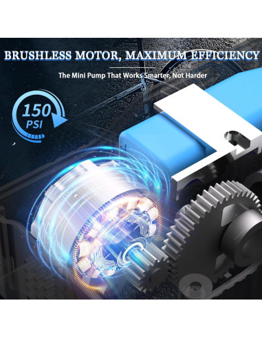 Mini bomba eléctrica MALIHOO BP150 con manómetro 150 PSI