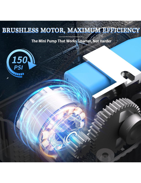 Mini bomba eléctrica MALIHOO BP150 con manómetro 150 PSI