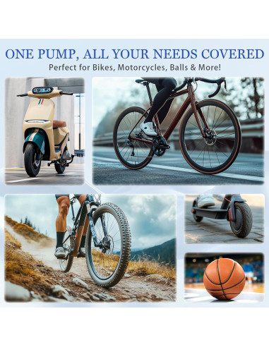 Mini bomba eléctrica MALIHOO BP150 con manómetro 150 PSI