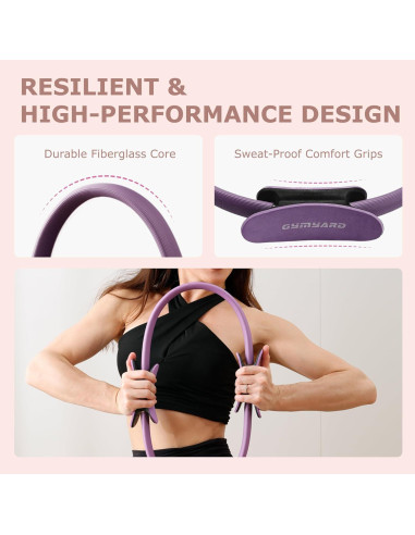 Kit de Pilates GymYard: Anillo 38 cm, Mini Bola 21.6 cm y 3 Bandas