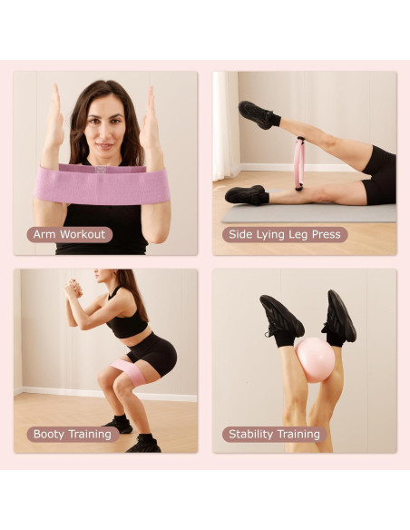 Kit de Pilates GymYard: Anillo 38 cm, Mini Bola 21.6 cm y 3 Bandas