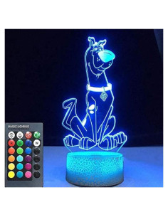 Lámpara Nocturna 3D LED Olwekqx Perro Caricatura 16 Colores
