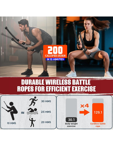 Cuerda de Batalla Sin Cuerda COCTN 0.73 kg para Gimnasio