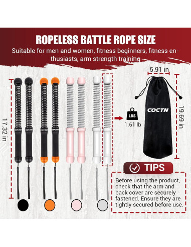 Cuerda de Batalla Sin Cuerda COCTN 0.73 kg para Gimnasio