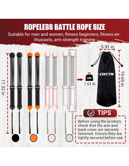 Cuerda de Batalla Sin Cuerda COCTN 0.73 kg para Gimnasio