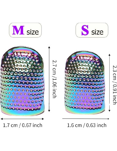 Dedales de Costura Harsgs 4 Piezas Ajustables Metal Brillante